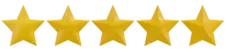 Cinco estrellas doradas que representan una calificación alta y positiva. Ideal para reseñas de productos o servicios.